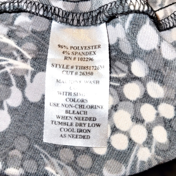 GNW Empire forward Dress with Rouching Size 8 Black Gray Cream Pattern - Picture 11 of 11